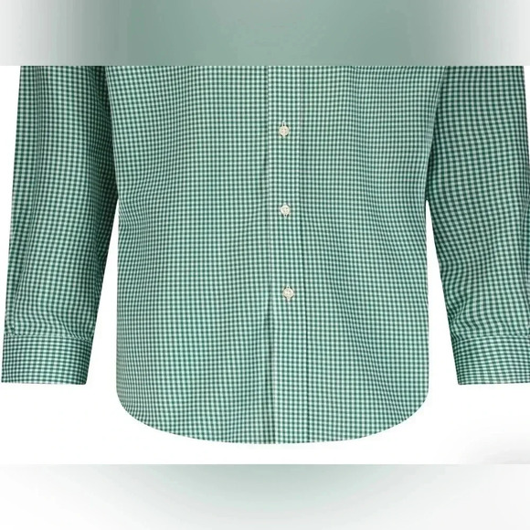 Brooks Brothers Regent Regular Fit Gingham Green Size 17 1/5-4/5 - Picture 2 of 11
